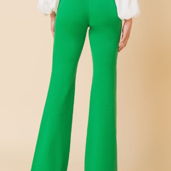 Hight-rise Flare Pants (Green) - Picture 4 of 6